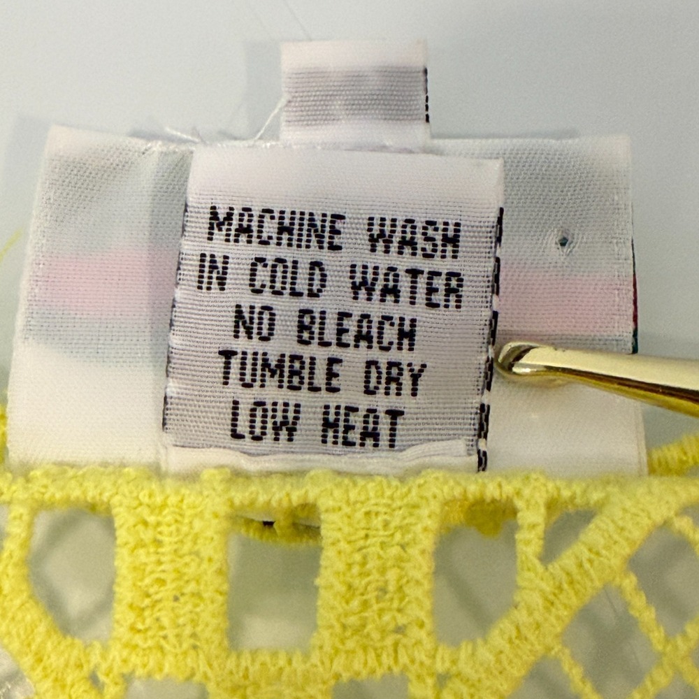 Patchington Womens Crochet Tank Top S Neon Yellow Resortwear Dopamine Dressing - Picture 7 of 7
